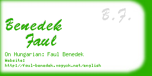 benedek faul business card